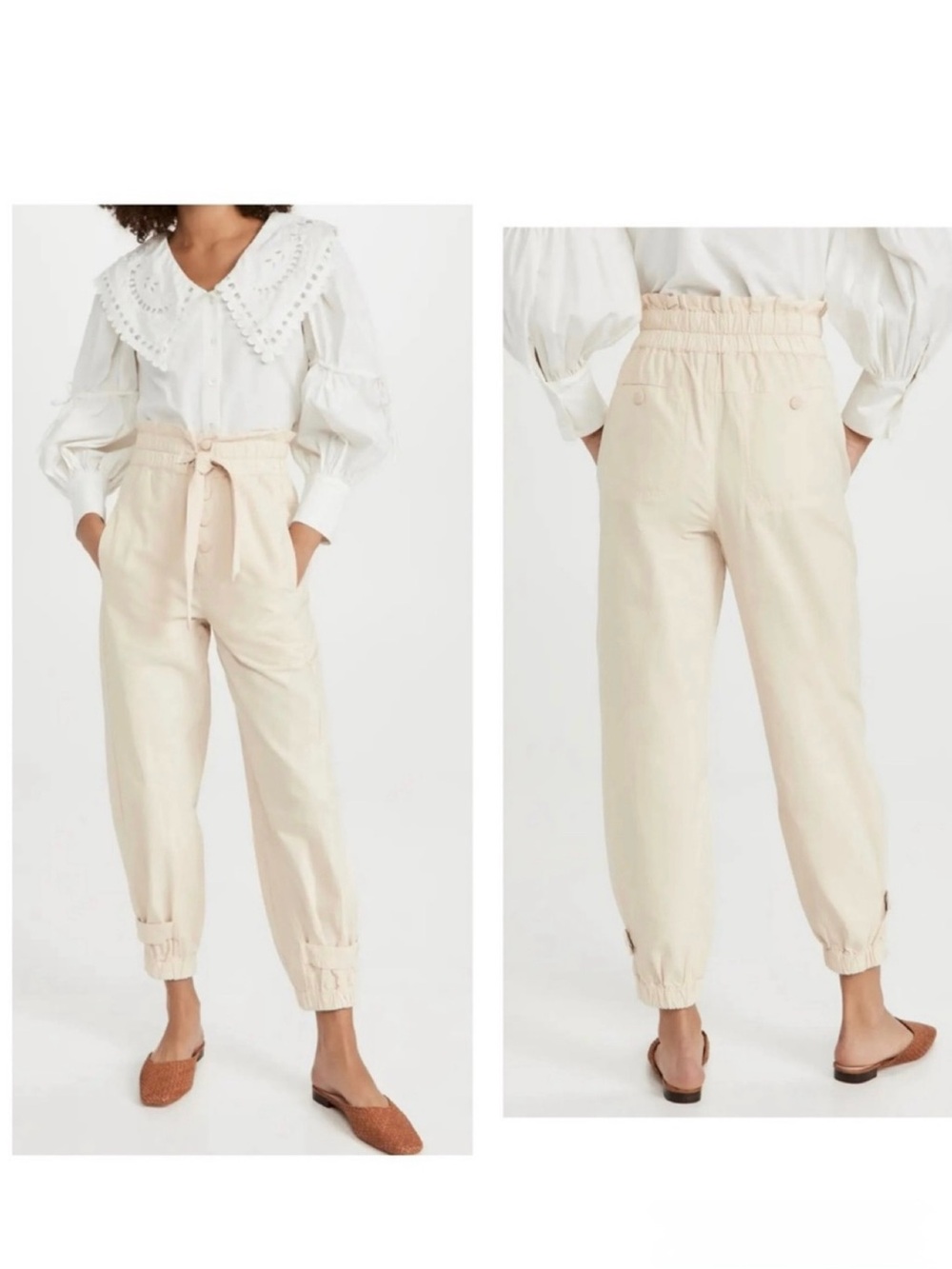 Sea New York Layla Canvas Pant in Color Barley Size 12